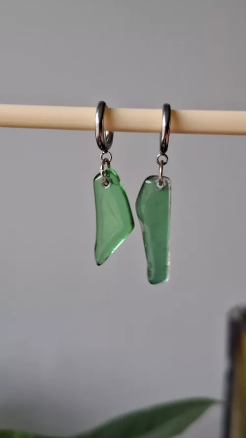 Boucles d’oreilles en verre recyclé - vert